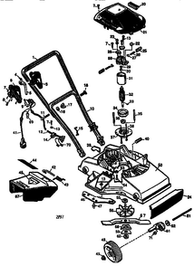 Replacement Parts Diagram and Parts List for M-100  Black and Decker Lawn Mower